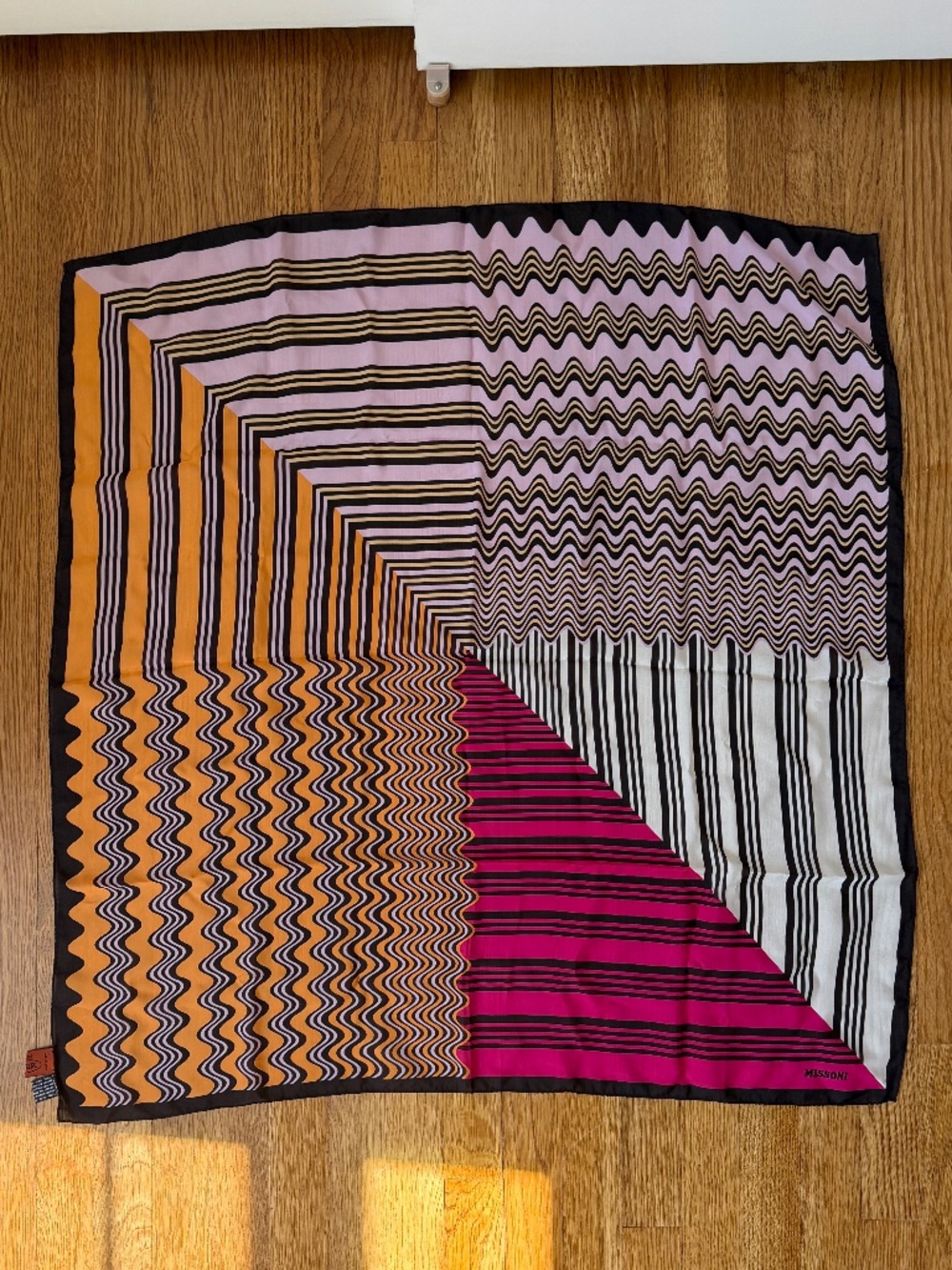 MISSONI 100% Silk Scarf, New